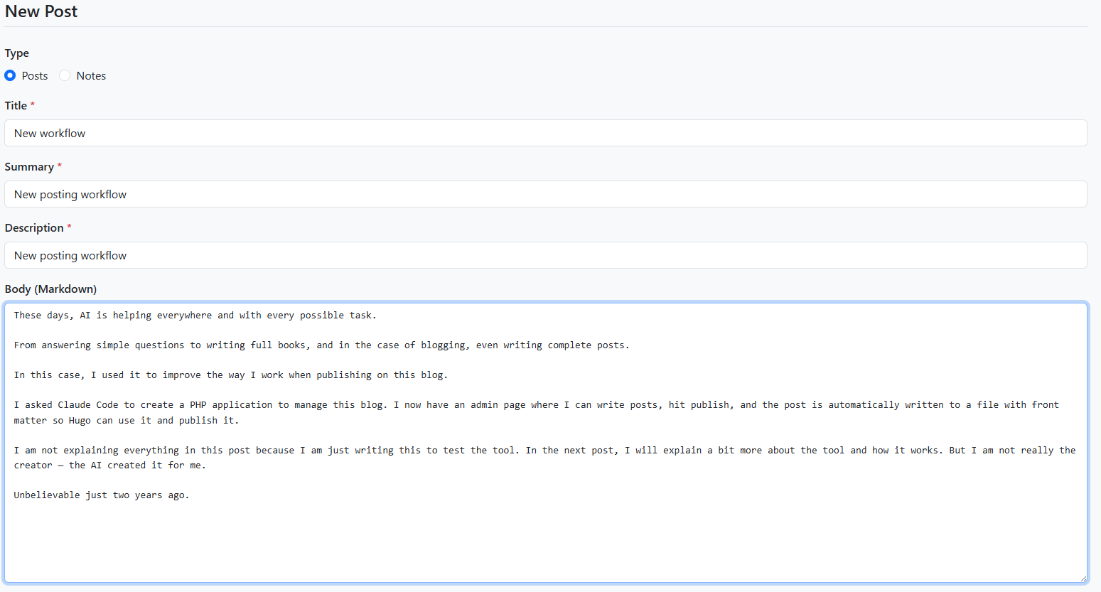 Admin tool screenshot